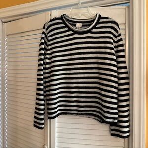 a new day Black and White Sweater